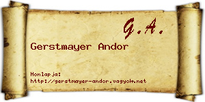 Gerstmayer Andor névjegykártya